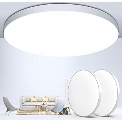 OUILA Plafon LED teto, 2 peças 24 W 6500 K candeeiros de teto, IP44 Ø 28 cm candeeiros para teto LED candeeiro teto quarto cozinha corredor casa de banho sala OUILA Plafon LED teto, 2 peças 24 W 6500 K candeeiros de teto, IP44 Ø 28 cm candeeiros para teto LED candeeiro teto quarto cozinha corredor casa de banho sala