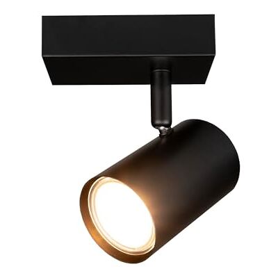 Ledvion Foco de teto LED, preto, 1 luz, regulável, casquilho GU10, IP20, inclinável Ledvion Foco de teto LED, preto, 1 luz, regulável, casquilho GU10, IP20, inclinável