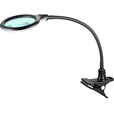 Lumeno 6803SW Candeeiro de aumento candeeiro de pinça LED com 30 LED SMD, 6 watts, 550 lúmenes ideal para salões de beleza, consultas médicas, lupa iluminada, apoio à leitura, 3 dioptrias preto Lumeno 6803SW Candeeiro de aumento candeeiro de pinça LED com 30 LED SMD, 6 watts, 550 lúmenes ideal para salões de beleza, consultas médicas, lupa iluminada, apoio à leitura, 3 dioptrias preto