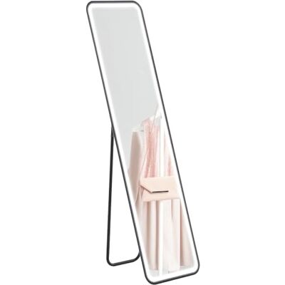 HOMCOM Espejo de Cuerpo Entero con Luz LED de Pie o Pared 150x40 cm Negro Sem moldura, iluminação em 3 cores, controlo tátil inteligente, função de memória, para quarto, sala de estar HOMCOM Espejo de Cuerpo Entero con Luz LED de Pie o Pared 150x40 cm Negro Sem moldura, iluminação em 3 cores, controlo tátil inteligente, função de memória, para quarto, sala de estar