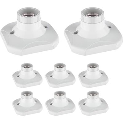 ledscom.de 8 unidades candeeiro de teto/suporte para lâmpada ELEKTRA, branco, 1x E27 máx. 60W ledscom.de 8 unidades candeeiro de teto/suporte para lâmpada ELEKTRA, branco, 1x E27 máx. 60W