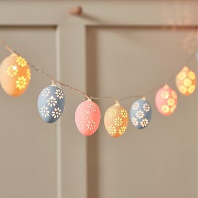 Lights4fun Guirlanda decorativa luminosa de 10 ovos de Páscoa com LED brancos quentes a pilhas para interiores e exteriores Lights4fun Guirlanda decorativa luminosa de 10 ovos de Páscoa com LED brancos quentes a pilhas para interiores e exteriores