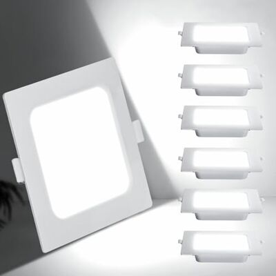 Aigostar Downlight LED embutido, 6 W equivalente a 51 W, 6500 K luz branca fria, branco, olho de boi, newskill 95-100 mm, embalagem de 6 Aigostar Downlight LED embutido, 6 W equivalente a 51 W, 6500 K luz branca fria, branco, olho de boi, newskill 95-100 mm, embalagem de 6