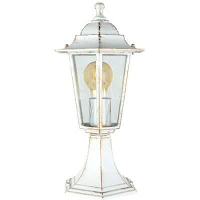 Licht-Erlebnisse Lanterna exterior branca ouro E27 rústico IP44 candeeiro exterior jardim PARIS Licht-Erlebnisse Lanterna exterior branca ouro E27 rústico IP44 candeeiro exterior jardim PARIS