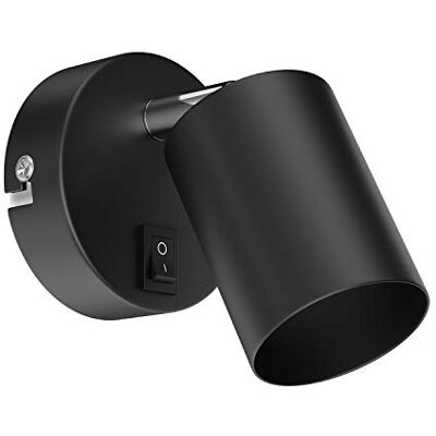 ledscom.de Arandela WAIKA, interruptor, preto fosco, redondo, 1x GU10 máx. 60W ledscom.de Arandela WAIKA, interruptor, preto fosco, redondo, 1x GU10 máx. 60W