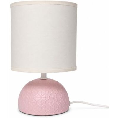 Aigostar 196950 Candeeiro de mesa cerâmico, rosa semioval, corpo de design simples cor-de-rosa, abajur de tecido branco, casquilho E14. Perfeito para a sala de estar, quarto ou hall de entrada. Aigostar 196950 Candeeiro de mesa cerâmico, rosa semioval, corpo de design simples cor-de-rosa, abajur de tecido branco, casquilho E14. Perfeito para a sala de estar, quarto ou hall de entrada.