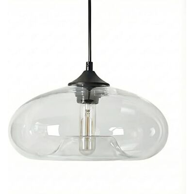 HJXDtech Candeeiro suspenso de teto com tela de vidro de 28 cm, Monoluz candeeiro de lustre industrial vintage Loft E27 para cozinha, sala de jantar e sala de estar (claro) HJXDtech Candeeiro suspenso de teto com tela de vidro de 28 cm, Monoluz candeeiro de lustre industrial vintage Loft E27 para cozinha, sala de jantar e sala de estar (claro)
