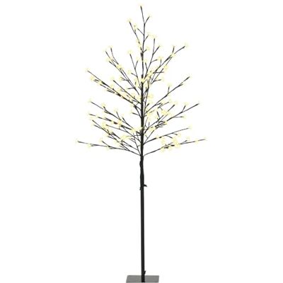 HOMCOM Luz de árvore de cerejeira com 150 luzes LED IP44 branco quente candeeiro decorativo de flor de cerejeira com ramos flexíveis para sala de estar festas interiores 17 x 17 x 150 cm, preto Blanco Cálido, Lámpara Decorativa de Flor de Cerezo, con Ra HOMCOM Luz de árvore de cerejeira com 150 luzes LED IP44 branco quente candeeiro decorativo de flor de cerejeira com ramos flexíveis para sala de estar festas interiores 17 x 17 x 150 cm, preto Blanco Cálido, Lámpara Decorativa de Flor de Cerezo, con Ra