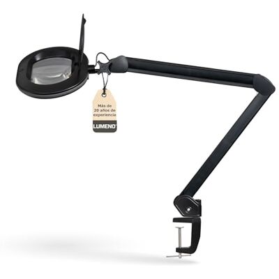 Lumeno XGR Candeeiro de lâmpada de ponto de trabalho com grande lente oval 110 x 150 mm ajuda 3 e 5 dioptrias 5 preto Lumeno XGR Candeeiro de lâmpada de ponto de trabalho com grande lente oval 110 x 150 mm ajuda 3 e 5 dioptrias 5 preto