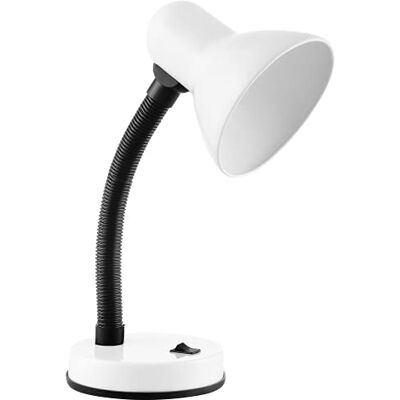 Virone FUPI Candeeiro de Secretária Clássico 10W E27 Aço + Plástico Comprimento do cabo ~1m (Branco) Virone FUPI Candeeiro de Secretária Clássico 10W E27 Aço + Plástico Comprimento do cabo ~1m (Branco)
