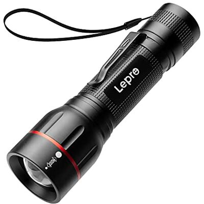 Lepro Lanterna LED de alta potência, LE2050 Lanterna tática 5 modos de luz, impermeável, lanterna de bolso com foco ajustável com zoom para acampar, emergência, bricolagem, caminhadas (pilhas não Lepro Lanterna LED de alta potência, LE2050 Lanterna tática 5 modos de luz, impermeável, lanterna de bolso com foco ajustável com zoom para acampar, emergência, bricolagem, caminhadas (pilhas não
