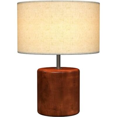 HOMCOM Lámpara de Mesa Rústica con Base de Madera E27 40W Marrón Oscuro Candeeiro de mesa de cabeceira, tela de linho, interruptor basculante, para quarto, sala de estar, quarto HOMCOM Lámpara de Mesa Rústica con Base de Madera E27 40W Marrón Oscuro Candeeiro de mesa de cabeceira, tela de linho, interruptor basculante, para quarto, sala de estar, quarto