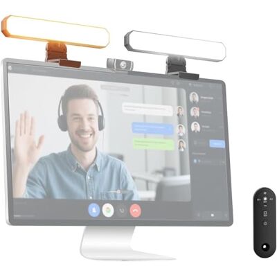 NEEWER Básico 12 W barra de luz monitor duplo com suportes, candeeiro LED mesa para escritório em casa luz videoconferência computador portátil Webcam Zoom transmissão, bicolor, remoto / tátil regulável, L10 NEEWER Básico 12 W barra de luz monitor duplo com suportes, candeeiro LED mesa para escritório em casa luz videoconferência computador portátil Webcam Zoom transmissão, bicolor, remoto / tátil regulável, L10