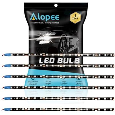 Alopee Pacote de 6 30 cm 11,8" azul 5050 18SMD LED DC 12 V tira de luz impermeável para debaixo do carro para motocicletas decoração de atmosfera de barco tira flexível conectável Alopee Pacote de 6 30 cm 11,8" azul 5050 18SMD LED DC 12 V tira de luz impermeável para debaixo do carro para motocicletas decoração de atmosfera de barco tira flexível conectável