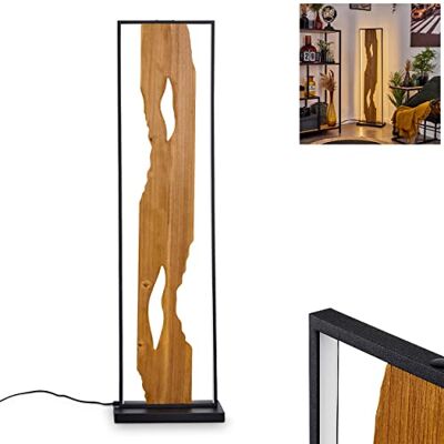 hofstein Candeeiro de pé LED Nevogilde, candeeiro de pé de metal/madeira/plástico em preto/latão/branco, candeeiro de pé de design vintage com interruptor de pé e efeito de luz, 20 watts (incl.) hofstein Candeeiro de pé LED Nevogilde, candeeiro de pé de metal/madeira/plástico em preto/latão/branco, candeeiro de pé de design vintage com interruptor de pé e efeito de luz, 20 watts (incl.)