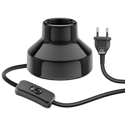ledscom.de Candeeiro de mesa TIX, interruptor, porcelana, preto, 1 x E27 máx. 300W ledscom.de Candeeiro de mesa TIX, interruptor, porcelana, preto, 1 x E27 máx. 300W