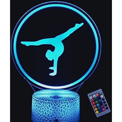 YTDZLTD Ilusão ótica 3D ginástica luz noturna 16 cores que mudam controlo remoto USB Poder Touch Switch Decor candeeiro LED mesa candeeiro crianças brinquedos aniversário Natal presente YTDZLTD Ilusão ótica 3D ginástica luz noturna 16 cores que mudam controlo remoto USB Poder Touch Switch Decor candeeiro LED mesa candeeiro crianças brinquedos aniversário Natal presente