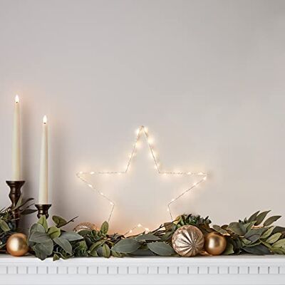 Lights4fun Estrela em metal com microLED branco quente a pilhas Lights4fun Estrela em metal com microLED branco quente a pilhas