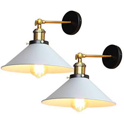 PETITES ECREVISSES 2 peças aplique de parede industrial candeeiros de parede E27 iluminação interior luz de parede ø22 cm metal ajustável candeeiros para sala de estar corredor PETITES ECREVISSES 2 peças aplique de parede industrial candeeiros de parede E27 iluminação interior luz de parede ø22 cm metal ajustável candeeiros para sala de estar corredor