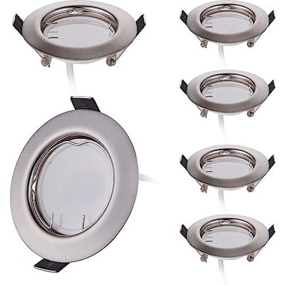 HCFEI Conjunto de 6 focos LED embutidos ultraplanos de com módulo LED 230 V I 3 W 320 lm I branco quente 3000 K I ângulo de feixe de 120° I regulável I 55 mm orifício de montagem I lâmpada embutida redonda HCFEI Conjunto de 6 focos LED embutidos ultraplanos de com módulo LED 230 V I 3 W 320 lm I branco quente 3000 K I ângulo de feixe de 120° I regulável I 55 mm orifício de montagem I lâmpada embutida redonda