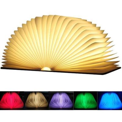 EasyULT Livro candeeiro LED, luz de livro USB recarregável, luzes dobráveis de madeira 360°, luz noturna LED magnética, 5 cores, portátil luz de leitura / decorativa, candeeiro de mesa de cabeceira mini EasyULT Livro candeeiro LED, luz de livro USB recarregável, luzes dobráveis de madeira 360°, luz noturna LED magnética, 5 cores, portátil luz de leitura / decorativa, candeeiro de mesa de cabeceira mini