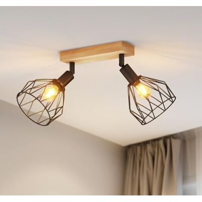 LVWIT Candeeiros de teto, holofotes de teto, luzes de cozinha de parede preta com E14, holofotes ajustáveis de 2 vias, candeeiro de parede industrial, candeeiro de teto para sala de estar (sem LVWIT Candeeiros de teto, holofotes de teto, luzes de cozinha de parede preta com E14, holofotes ajustáveis de 2 vias, candeeiro de parede industrial, candeeiro de teto para sala de estar (sem