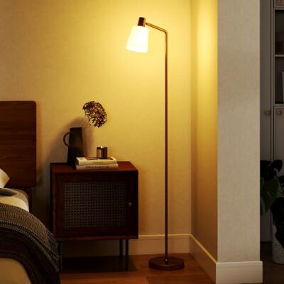 HOMCOM Candeeiro de pé LED regulável ecrã giratório 350° branco e dourado Candeeiro de pé sala de estar moderna, 3 temperaturas de cor 3000 K/4000K/6500K, lâmpada E27, quarto, escritório HOMCOM Candeeiro de pé LED regulável ecrã giratório 350° branco e dourado Candeeiro de pé sala de estar moderna, 3 temperaturas de cor 3000 K/4000K/6500K, lâmpada E27, quarto, escritório
