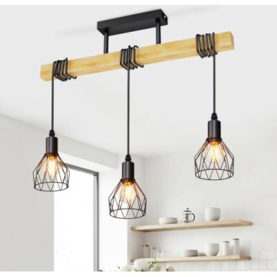 LVWIT Candeeiro de teto suspenso preto, candeeiros suspensos de teto sala de estar, candeeiro de teto vintage, candeeiros suspensos com 3 luzes E14, ideal para cozinha, sala de jantar, quarto, bar, restaurante (sem lâmpadas) LVWIT Candeeiro de teto suspenso preto, candeeiros suspensos de teto sala de estar, candeeiro de teto vintage, candeeiros suspensos com 3 luzes E14, ideal para cozinha, sala de jantar, quarto, bar, restaurante (sem lâmpadas)