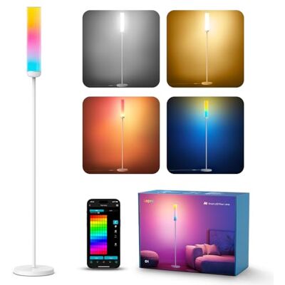 Lepro AI Candeeiro de pé LED, candeeiro de pé Wi-Fi, luz branca 1800 LM, sincronização música, fonciona com Alexa/Google Home, RGB CCT, designer de iluminação AI personalizado para sala de estar Lepro AI Candeeiro de pé LED, candeeiro de pé Wi-Fi, luz branca 1800 LM, sincronização música, fonciona com Alexa/Google Home, RGB CCT, designer de iluminação AI personalizado para sala de estar