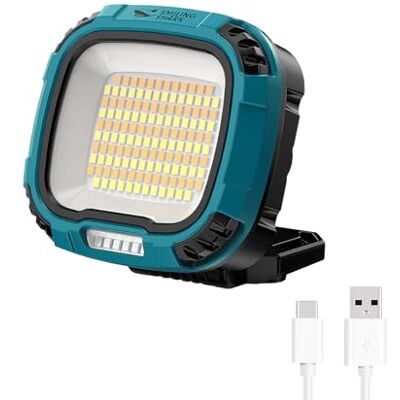 Smiling Shark Luz de Trabalho, Lâmpadas de Inspeção 7500mAh Recarrregável Impermeável de Iluminação Magnética 18 Modos de Luz Portátil Lanterna de Oficina para Inspeção de Trabalho, Camping, Reparação Smiling Shark Luz de Trabalho, Lâmpadas de Inspeção 7500mAh Recarrregável Impermeável de Iluminação Magnética 18 Modos de Luz Portátil Lanterna de Oficina para Inspeção de Trabalho, Camping, Reparação