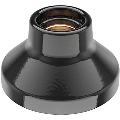 ledscom.de Plafão porta-lâmpadas ELEKTRA, porcelana, preto brilhante, 1x E27 máx. 300W ledscom.de Plafão porta-lâmpadas ELEKTRA, porcelana, preto brilhante, 1x E27 máx. 300W