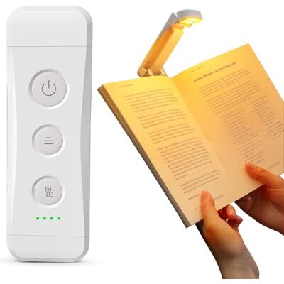 Glocusent Luz de livros recarregável por USB, luz 7 LEDs portátil com clipe 3 cores âmbar, 5 brilhos, compacto e de longa duração 160 horas, 1000 mAh, presente para os amantes dos livros Glocusent Luz de livros recarregável por USB, luz 7 LEDs portátil com clipe 3 cores âmbar, 5 brilhos, compacto e de longa duração 160 horas, 1000 mAh, presente para os amantes dos livros