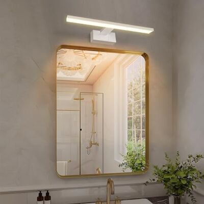 Aigostar Candeeiro LED de espelho 40 cm 8 W 560 LM candeeiro de casa de banho amarelo quente 4000 K candeeiro LED de parede IP44 230 V luz de espelho de casa de banho de branco Aigostar Candeeiro LED de espelho 40 cm 8 W 560 LM candeeiro de casa de banho amarelo quente 4000 K candeeiro LED de parede IP44 230 V luz de espelho de casa de banho de branco