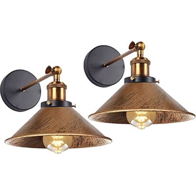 PETITES ECREVISSES 2 peças aplique de parede industrial candeeiros de parede E27 iluminação interior luz de parede ø22 cm metal ajustável candeeiros para sala de estar corredor PETITES ECREVISSES 2 peças aplique de parede industrial candeeiros de parede E27 iluminação interior luz de parede ø22 cm metal ajustável candeeiros para sala de estar corredor