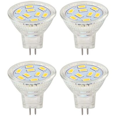 HRYSPN MR11 GU4 Lâmpadas 2W LED, 20W lâmpadas halogéneas equivalente, 12 V AC/DC branco quente 3000 K, adequado para casa, paisagem embutida iluminação (4 unidades) HRYSPN MR11 GU4 Lâmpadas 2W LED, 20W lâmpadas halogéneas equivalente, 12 V AC/DC branco quente 3000 K, adequado para casa, paisagem embutida iluminação (4 unidades)