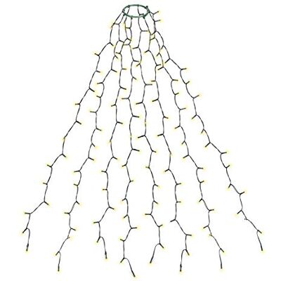 SALCAR Corrente de luzes para árvore de Natal, 2 m x 8 grinalda luminosa com anel e 8 modos, impermeável decoração LED luz corrente leve natalícia para exterior interior, branco quente SALCAR Corrente de luzes para árvore de Natal, 2 m x 8 grinalda luminosa com anel e 8 modos, impermeável decoração LED luz corrente leve natalícia para exterior interior, branco quente