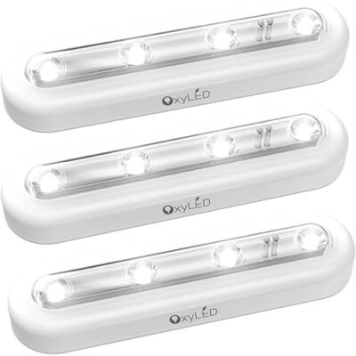 OxyLED Luz LED com sensor de movimento, luz armário sensor movimento 2 unidades 6000 K com tira magnética autocolante Auto On Off luzes Homelife LED para escadas armário corredor cozinha garagem OxyLED Luz LED com sensor de movimento, luz armário sensor movimento 2 unidades 6000 K com tira magnética autocolante Auto On Off luzes Homelife LED para escadas armário corredor cozinha garagem