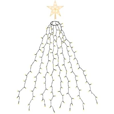SALCAR 1,5 m x 8 corrente de luzes para árvore de Natal, impermeável LED luz corrente leve de Natal, 210 LED corrente luminosa cabo de verde para exterior e interior, festas de Natal casamento branco quente SALCAR 1,5 m x 8 corrente de luzes para árvore de Natal, impermeável LED luz corrente leve de Natal, 210 LED corrente luminosa cabo de verde para exterior e interior, festas de Natal casamento branco quente