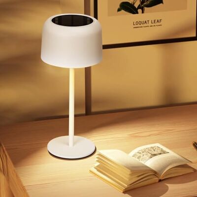 Aigostar Candeeiro de Mesa Sem Fio Recarrregável Solar e USB, Candeeiro de Secretária Tátil Regulável, Candeeiro de Noite IP54 À Prova de Água para Interior e Exterior, Quarto, Restaurante Branco Aigostar Candeeiro de Mesa Sem Fio Recarrregável Solar e USB, Candeeiro de Secretária Tátil Regulável, Candeeiro de Noite IP54 À Prova de Água para Interior e Exterior, Quarto, Restaurante Branco
