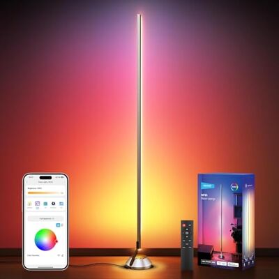 NEEWER NF01 Inteligente LED Candeeiro de pé Foco RGBCW luz de canto 1500 lm Compatível com Alexa Google, APP de controlo, AI DIY, sincronização música, 16 m cores, luz ambiente para sala / quarto NEEWER NF01 Inteligente LED Candeeiro de pé Foco RGBCW luz de canto 1500 lm Compatível com Alexa Google, APP de controlo, AI DIY, sincronização música, 16 m cores, luz ambiente para sala / quarto