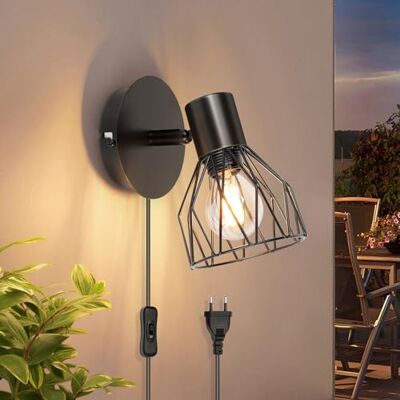 Kimjo Candeeiros de Parede Preto Iluminação LED E14 de Parede Ajustável Aplique de Parede Vintage em Metal Apliques de Parede para Quarto Cozinha Corredor 40W Lâmpada Não Incluída 1 Peça Kimjo Candeeiros de Parede Preto Iluminação LED E14 de Parede Ajustável Aplique de Parede Vintage em Metal Apliques de Parede para Quarto Cozinha Corredor 40W Lâmpada Não Incluída 1 Peça