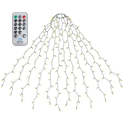 SALCAR 420LED Luzes para Árvore de Natal com Anel, 2m x 12 Corrente de Luzes com Controle Remoto, 8 Modos, Impermeável Decoração de Árvore de Natal Exterior Interior, Branco Quente SALCAR 420LED Luzes para Árvore de Natal com Anel, 2m x 12 Corrente de Luzes com Controle Remoto, 8 Modos, Impermeável Decoração de Árvore de Natal Exterior Interior, Branco Quente
