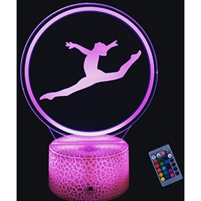 YTDZLTD Ilusão ótica 3D ginástica luz noturna 16 cores que mudam controlo remoto USB Poder Touch Switch Decor candeeiro LED mesa candeeiro crianças brinquedos aniversário Natal presente YTDZLTD Ilusão ótica 3D ginástica luz noturna 16 cores que mudam controlo remoto USB Poder Touch Switch Decor candeeiro LED mesa candeeiro crianças brinquedos aniversário Natal presente