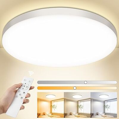 OUILA Plafon LED de Teto Regulável, 24 W, 3000 K-6500 K, Lâmpada com Comando à Distância, 2000 Lm, IP44, Lâmpada para Quarto, Cozinha, Sala, Casa de Banho, Sala de Jantar, Corredor, Ø28 cm OUILA Plafon LED de Teto Regulável, 24 W, 3000 K-6500 K, Lâmpada com Comando à Distância, 2000 Lm, IP44, Lâmpada para Quarto, Cozinha, Sala, Casa de Banho, Sala de Jantar, Corredor, Ø28 cm