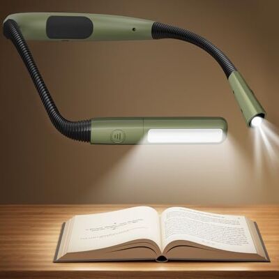 Glocusent Luz de leitura recarregável, candeeiro pescoço 5 cores e brilho regulável, lâmpada livro de leitura 100 horas de autonomia, ideal para tricô, reparar, ler Glocusent Luz de leitura recarregável, candeeiro pescoço 5 cores e brilho regulável, lâmpada livro de leitura 100 horas de autonomia, ideal para tricô, reparar, ler