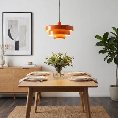 B·LED BARCELONA LED Candeeiro suspenso "MACARRON" estilo Bauhaus. Ecrã de metal de 3 camadas, altura ajustável. Casquilho E27 Candeeiro de teto moderno para sala de estar, sala de jantar, quarto, restaurantes B·LED BARCELONA LED Candeeiro suspenso "MACARRON" estilo Bauhaus. Ecrã de metal de 3 camadas, altura ajustável. Casquilho E27 Candeeiro de teto moderno para sala de estar, sala de jantar, quarto, restaurantes
