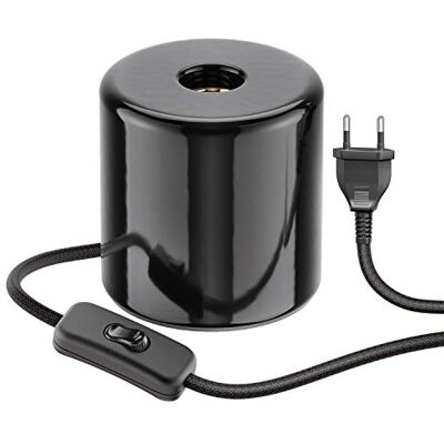 ledscom.de Candeeiro de mesa tipo, interruptor, porcelana, preto, 1 x E27 máx. 300W ledscom.de Candeeiro de mesa tipo, interruptor, porcelana, preto, 1 x E27 máx. 300W