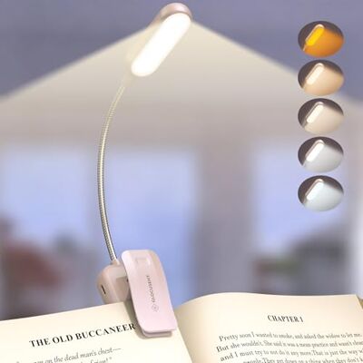 Glocusent Luz leitura livros cama, luz de livro leitura recarregável com 20 LED, 5 modos de olho e luz ajustável, bateria de longa duração com indicador, candeeiro de leitura ideal para noite (rosa) Glocusent Luz leitura livros cama, luz de livro leitura recarregável com 20 LED, 5 modos de olho e luz ajustável, bateria de longa duração com indicador, candeeiro de leitura ideal para noite (rosa)