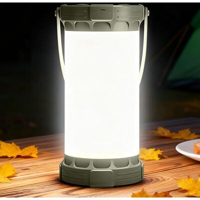 Glocusent Candeeiro de campismo, 135 LED, 5 níveis, recarregável USB-C 5000 mAh, 200 h, 3,5 horas, impermeável, função power bank, modo Sos, para campismo, caminhadas e emergências Glocusent Candeeiro de campismo, 135 LED, 5 níveis, recarregável USB-C 5000 mAh, 200 h, 3,5 horas, impermeável, função power bank, modo Sos, para campismo, caminhadas e emergências