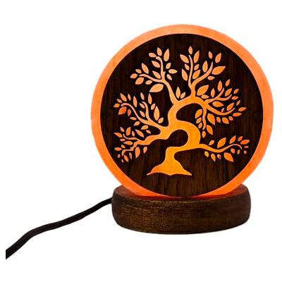 AROMASENSES Candeeiro de Sal do Himalaia USB Feito à Mão, Base de Madeira Candeeiro Relaxante para Mesa de Cabeceira e Escritório, Luz Fixa, 100% Natural Sal Rosa do Himalaia BONSÁI AROMASENSES Candeeiro de Sal do Himalaia USB Feito à Mão, Base de Madeira Candeeiro Relaxante para Mesa de Cabeceira e Escritório, Luz Fixa, 100% Natural Sal Rosa do Himalaia BONSÁI